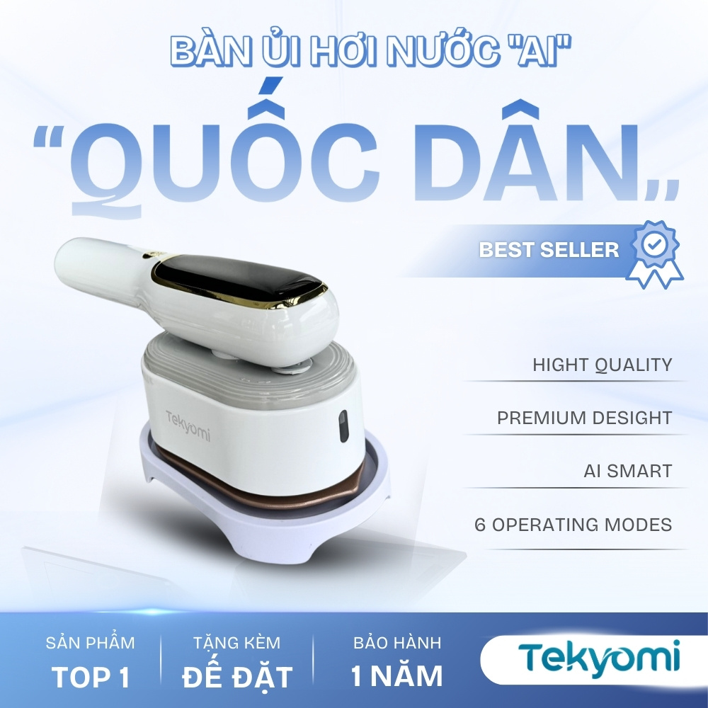 Bàn Ủi Hơi Nước TEKYOMI ST-01M 1200W – Bàn Ủi Cầm Tay Thông Minh, Diệt Khuẩn, Khử Mùi - Ảnh 3