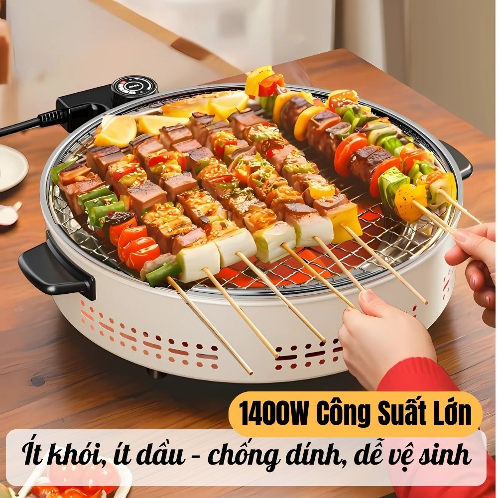 Bếp Nướng Điện Không Khói Tròn TEKYOMI DKS-719 – Đa Năng, An Toàn, Dễ Vệ Sinh - Ảnh 9