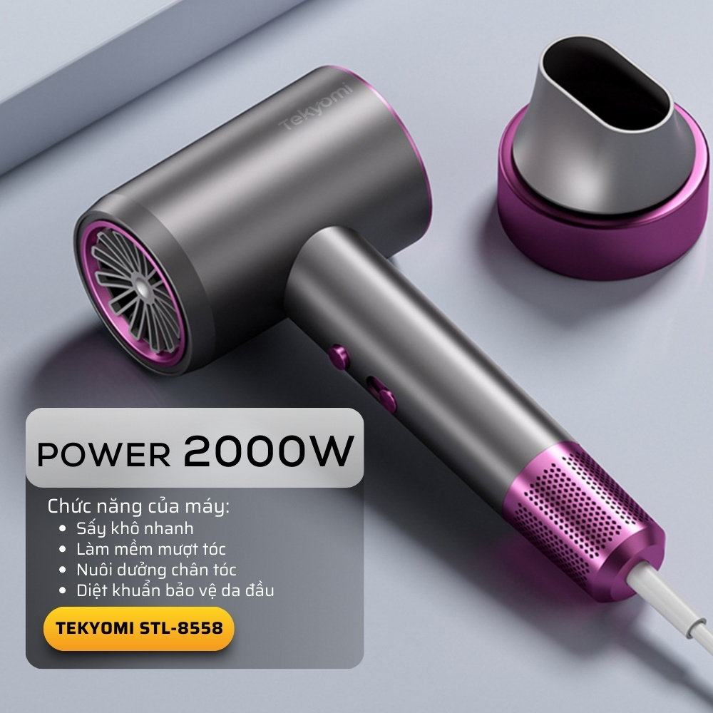 Máy sấy tóc TEKYOMI STL-8558 công suất 2000W – Công nghệ BlueLight, bảo vệ tóc chuẩn salon - Ảnh 15