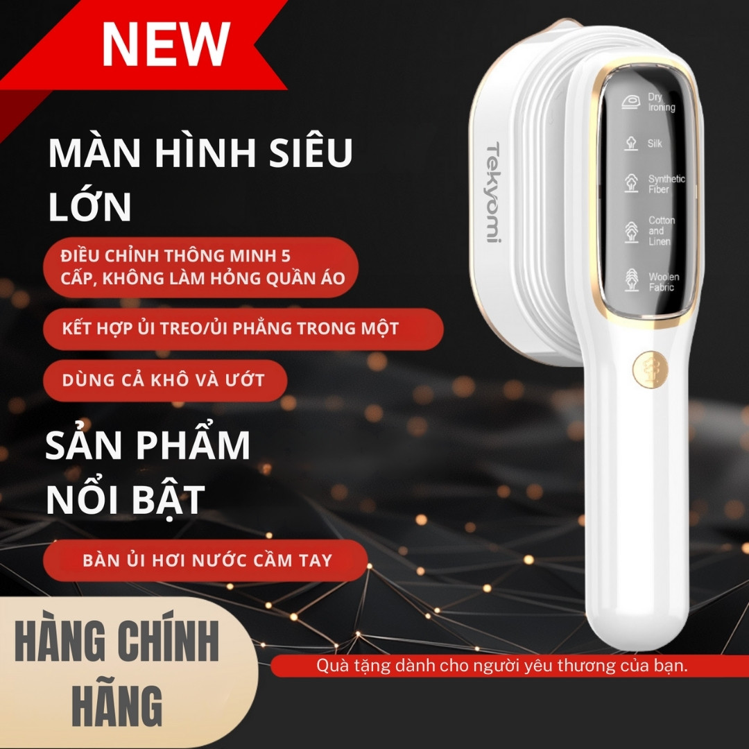 Bàn Ủi Hơi Nước TEKYOMI ST-01M 1200W – Bàn Ủi Cầm Tay Thông Minh, Diệt Khuẩn, Khử Mùi - Ảnh 4