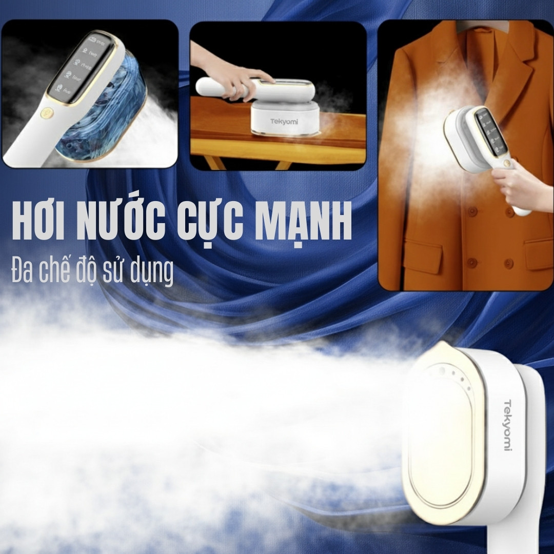 Bàn Ủi Hơi Nước TEKYOMI ST-01M 1200W – Bàn Ủi Cầm Tay Thông Minh, Diệt Khuẩn, Khử Mùi - Ảnh 9