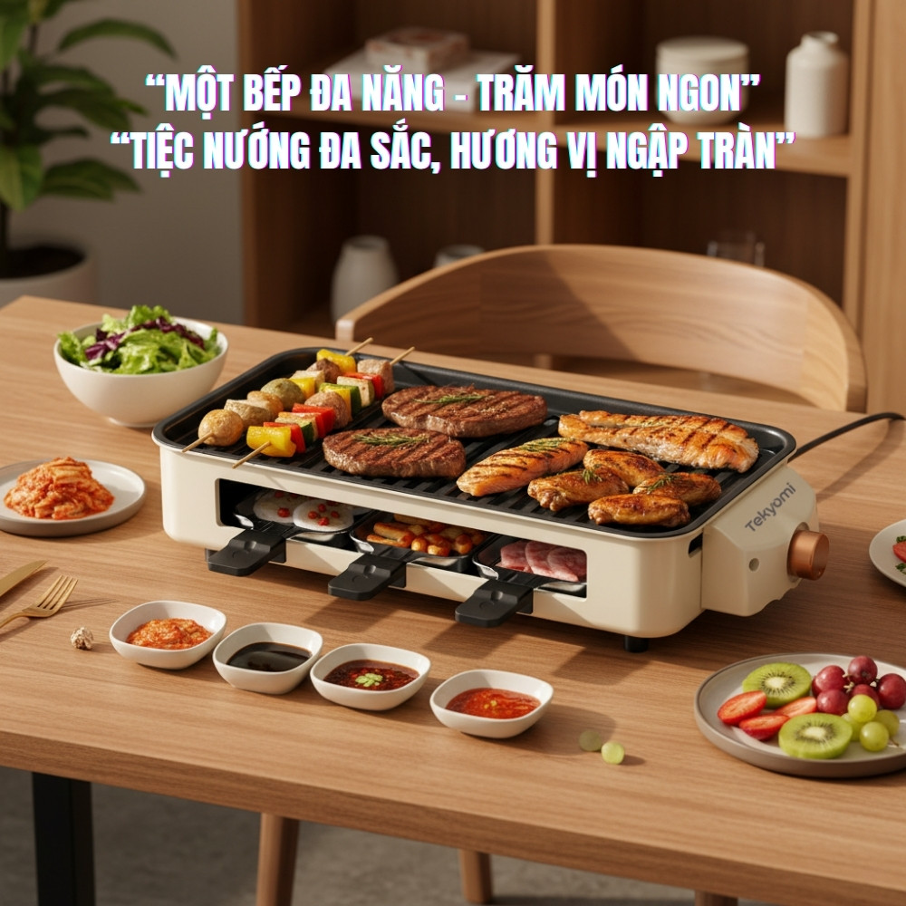 Bếp Nướng Điện Không Khói 2 Tầng Tekyomi DKS-321 – Công Suất 1500W, Cao Cấp, Đa Năng Tiện Lợi - Ảnh 8