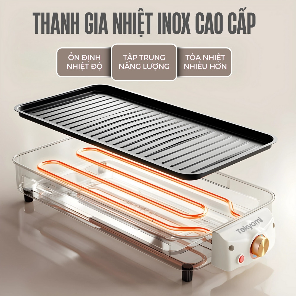 Bếp Nướng Điện Không Khói 2 Tầng Tekyomi DKS-321 – Công Suất 1500W, Cao Cấp, Đa Năng Tiện Lợi - Ảnh 7