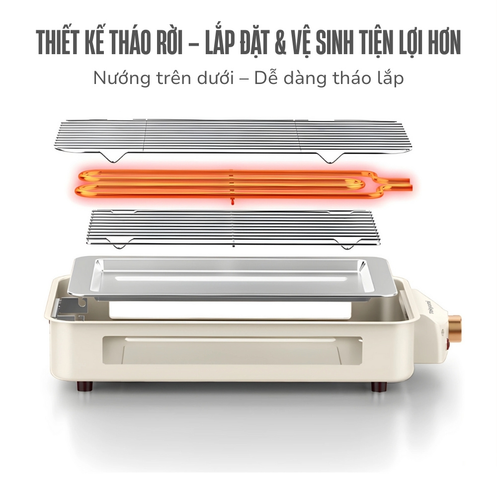 Bếp Nướng Điện Không Khói 2 Tầng Tekyomi DKS-321 – Công Suất 1500W, Cao Cấp, Đa Năng Tiện Lợi - Ảnh 3