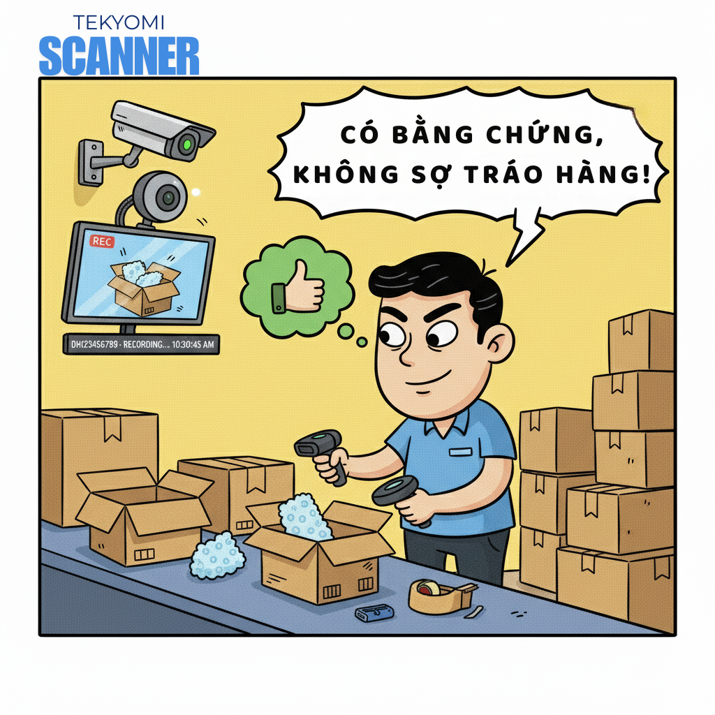 Camera ghi hình nhân viên đóng gói