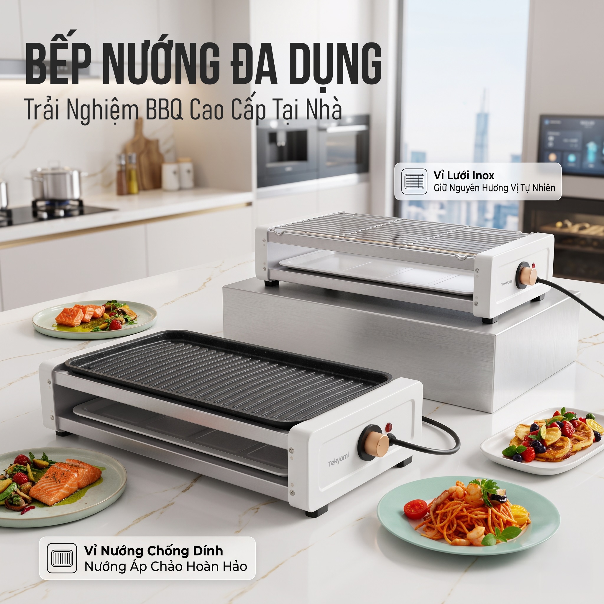 Bếp Nướng Điện Không Khói TEKYOMI DKS-307A1: 1700W, Cao Cấp, Đỉnh Cao BBQ Cho Mọi Gia Đình - Ảnh 2