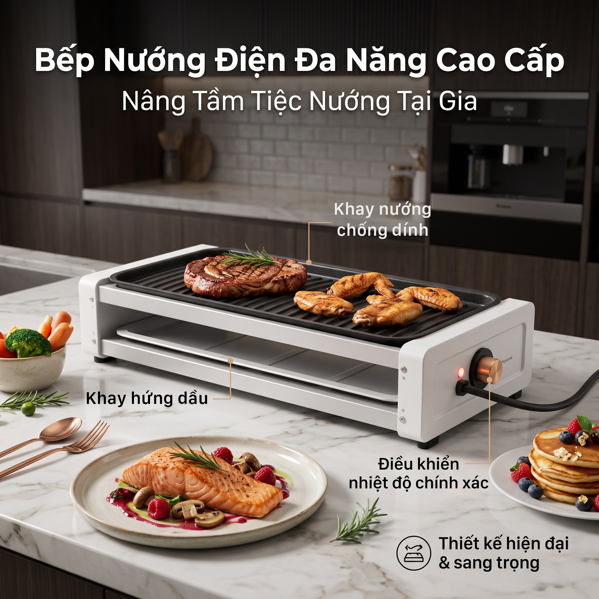 Bếp Nướng Điện Không Khói TEKYOMI DKS-307A1: 1700W, Cao Cấp, Đỉnh Cao BBQ Cho Mọi Gia Đình - Ảnh 3