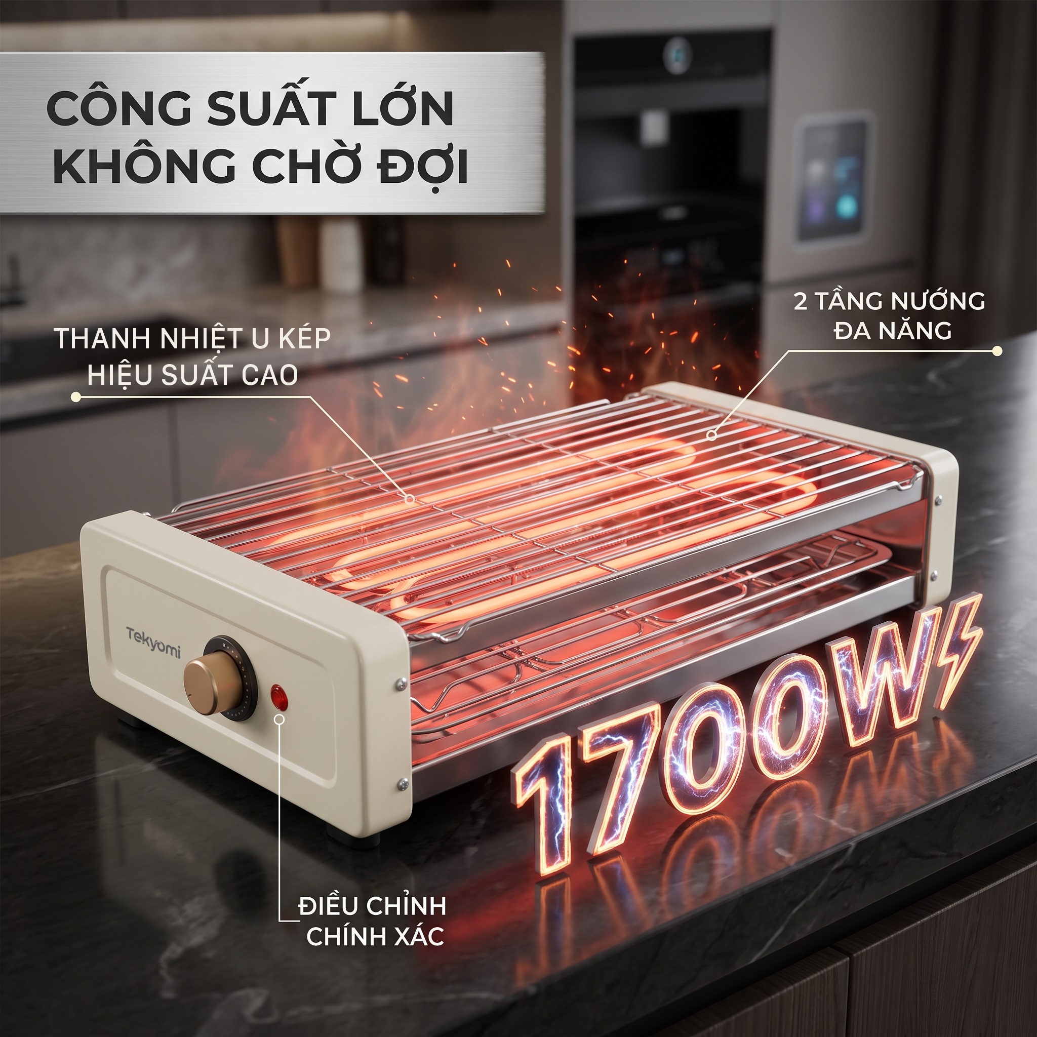 Bếp Nướng Điện Không Khói TEKYOMI DKS-307A1: 1700W, Cao Cấp, Đỉnh Cao BBQ Cho Mọi Gia Đình - Ảnh 7